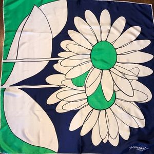 Vintage 100% silk twill floral print scarf.